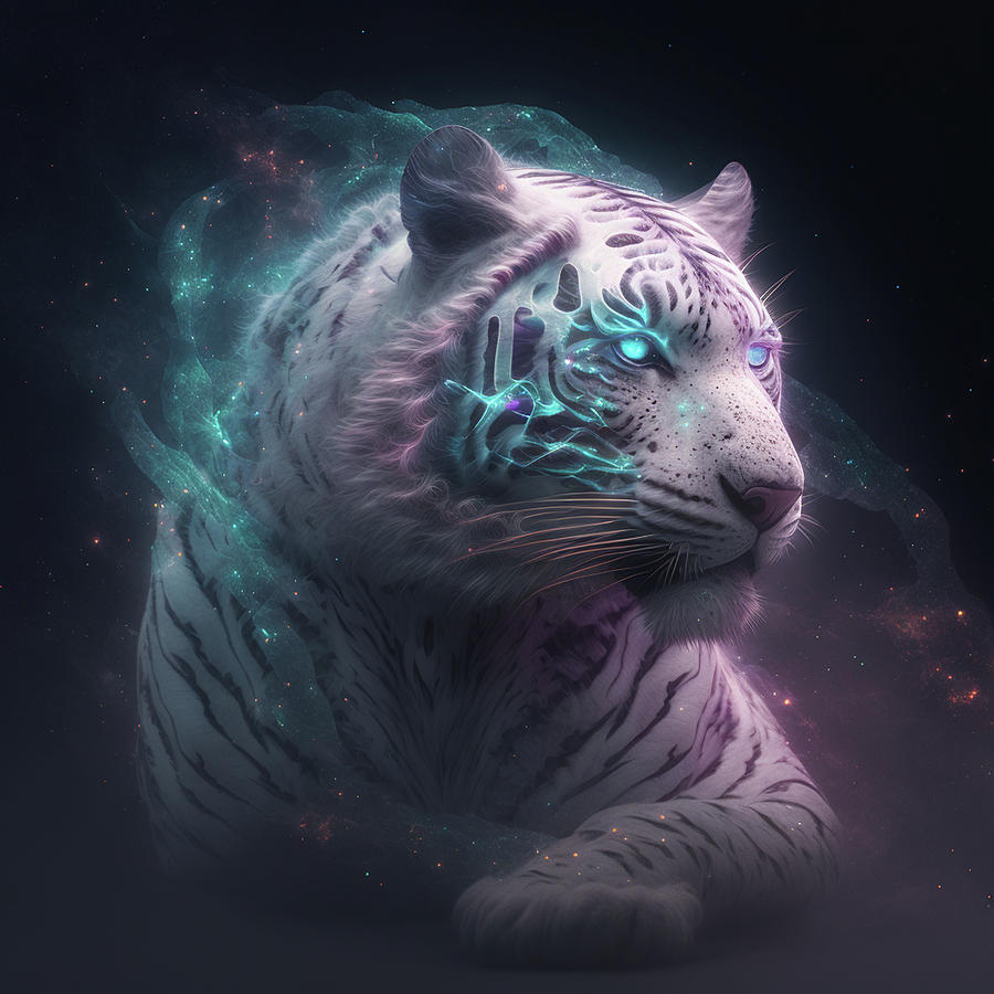 Fantasy White Tiger Digital Art by Kailooma X TheDol - Fine Art America