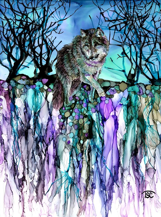 Fantasy Wolf Painting by Tammy Crawford