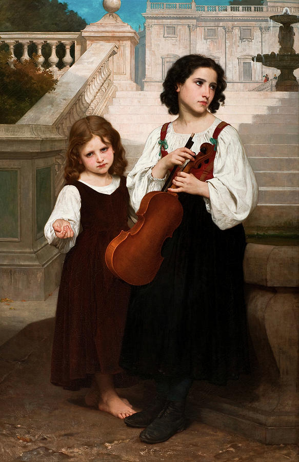 William Adolphe Bouguereau Painting - Far from Home, 1868 by William-Adolphe Bouguereau