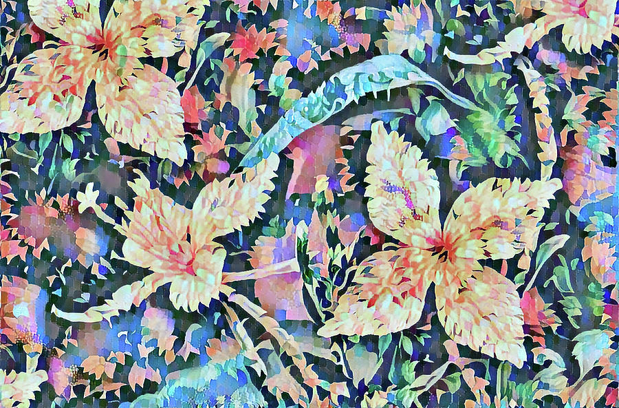 Far Out Flowers Pattern of Color Digital Art by Gaby Ethington