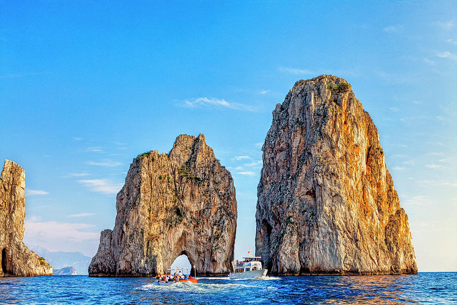 Capri Digital Art - Faraglioni Rocks by Christopher Eng-Wong