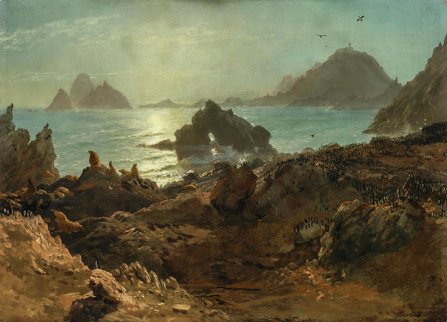 Farallon Islands, Pacific Ocean, California Painting by Albert ...