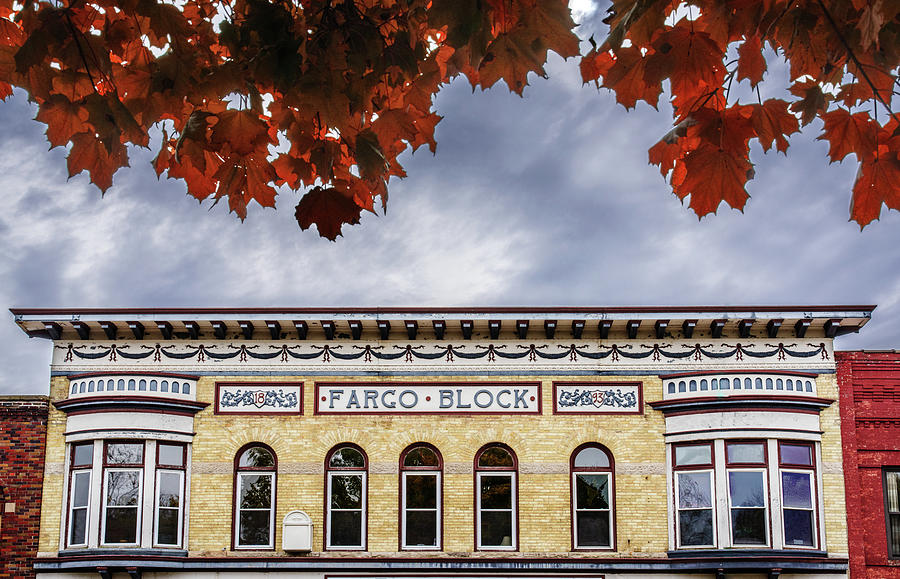 Fargo Block historic building - downtown Lake Mills Wisconsin Photograph by Peter Herman