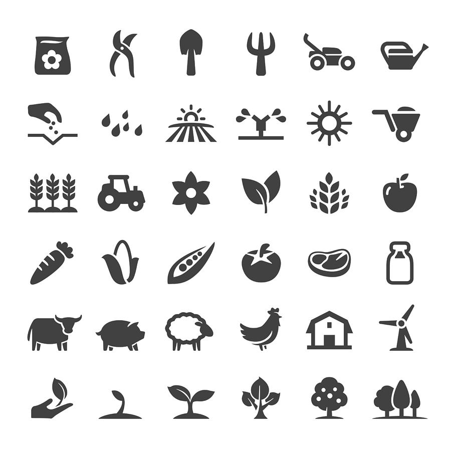 Farm and Agriculture Icons - Big Series Drawing by -victor-