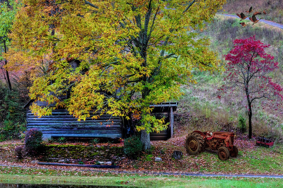 Farm Barn and Tractor  Photograph by Debra and Dave Vanderlaan