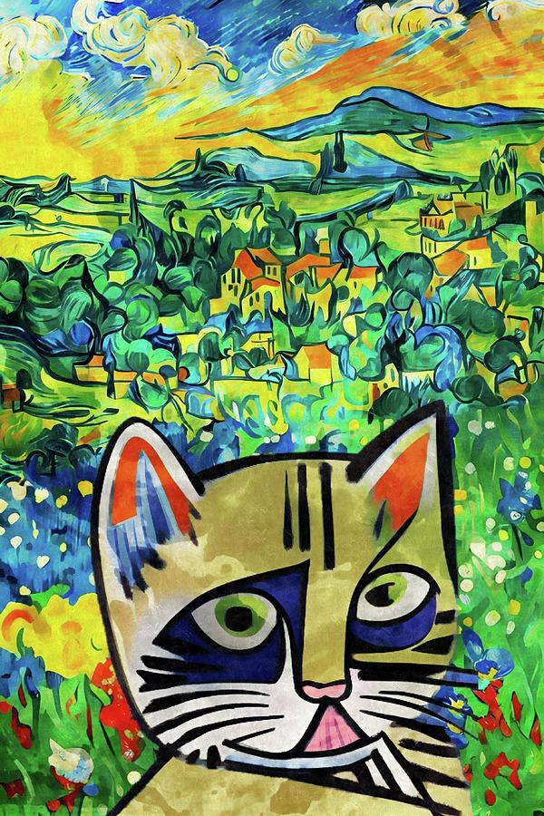 Farm Cat Digital Art by Ally White