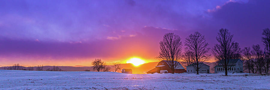 Farm during January Sunset Photograph by Tim Kirchoff