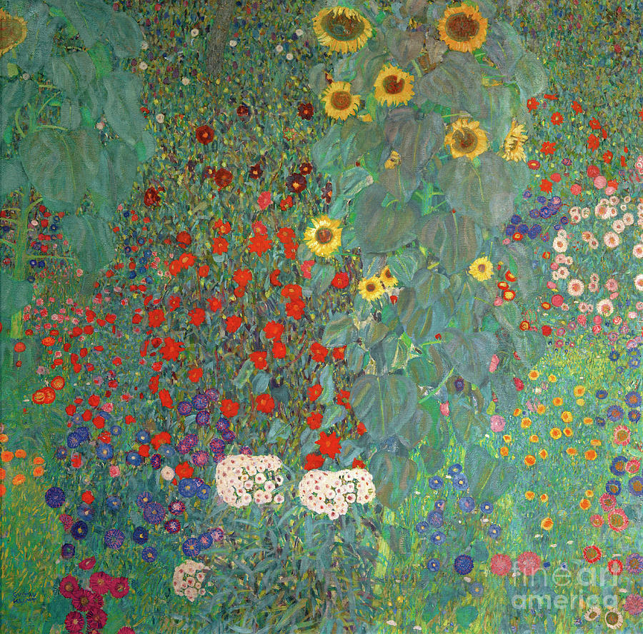 Farm Garden With Sunflowers AKG390527 Painting By Gustav Klimt - Fine ...