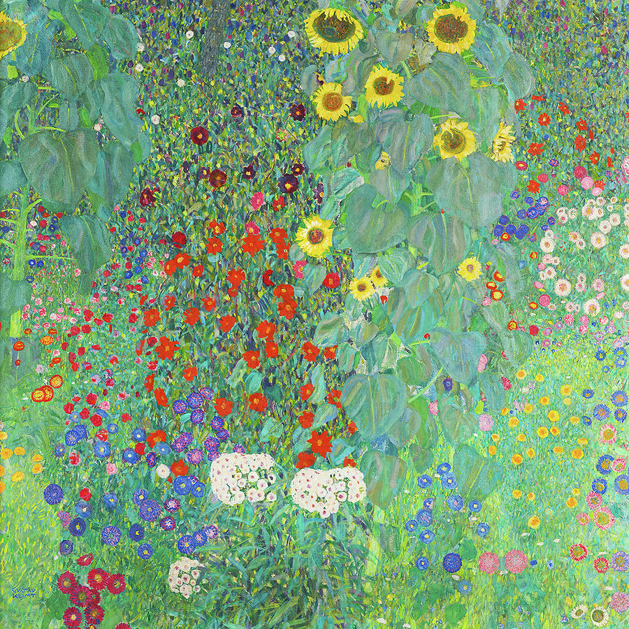 Gustav Klimt Painting - Farm Garden with Sunflowers - Digital Remastered Edition by Gustav Klimt