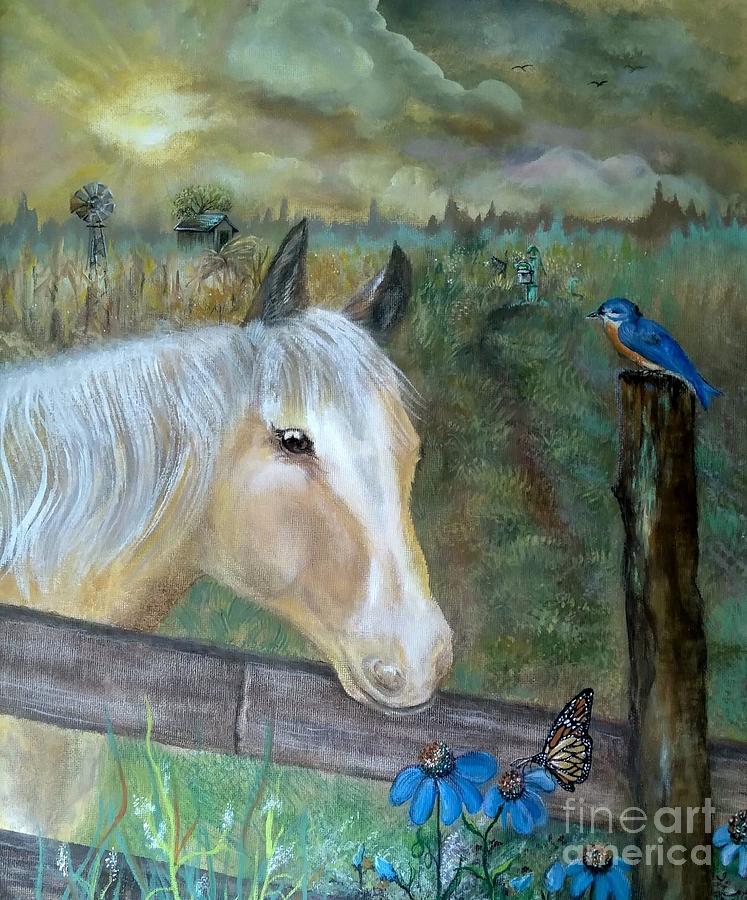 Farm Horse Inspiration  Painting by Lynn Raizel Lane