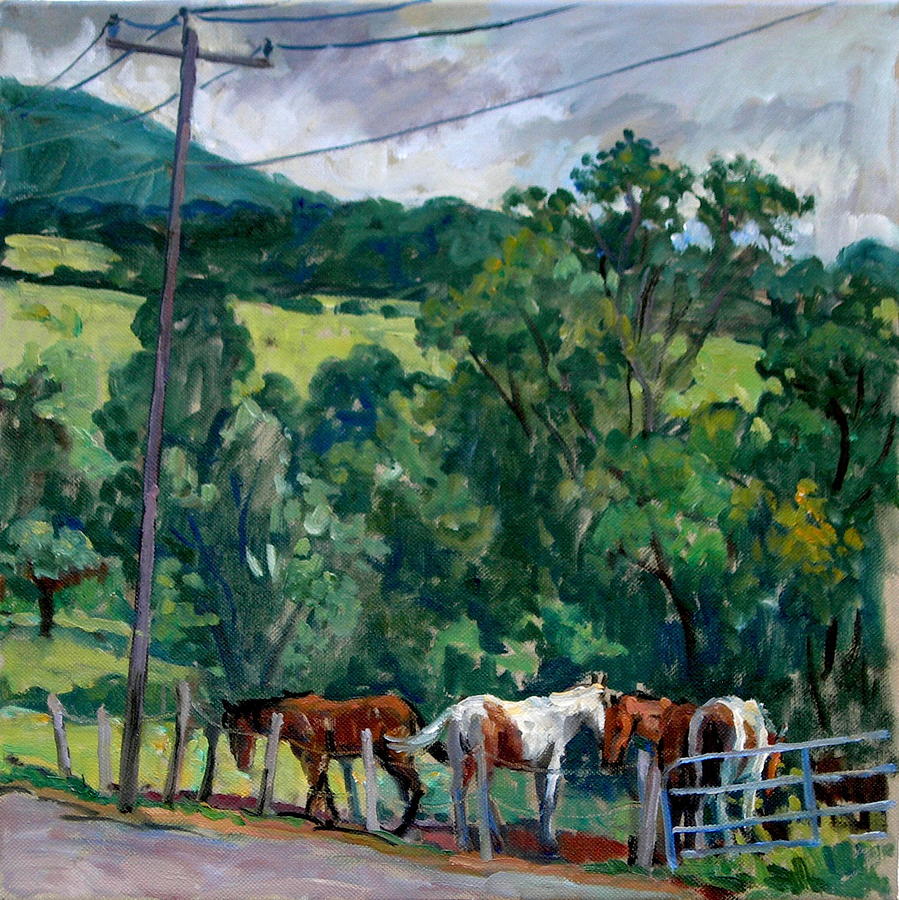 Farm Horses/ Berkshires Painting by Thor Wickstrom