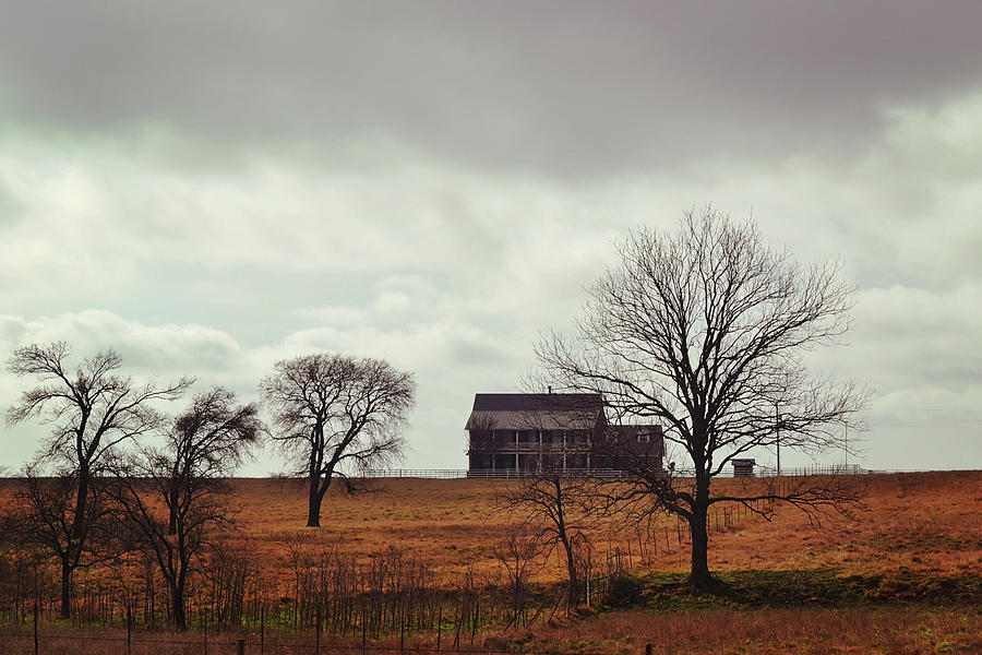 Farm House after a Winter Rain Photograph by Gaby Ethington