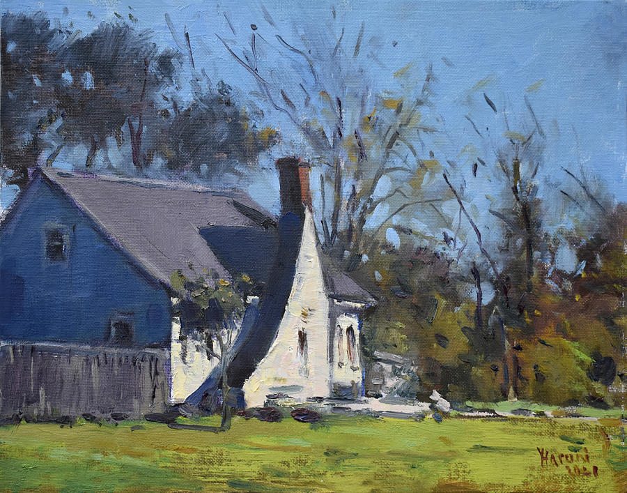 Tree Painting - Farm House in Autumn by Ylli Haruni