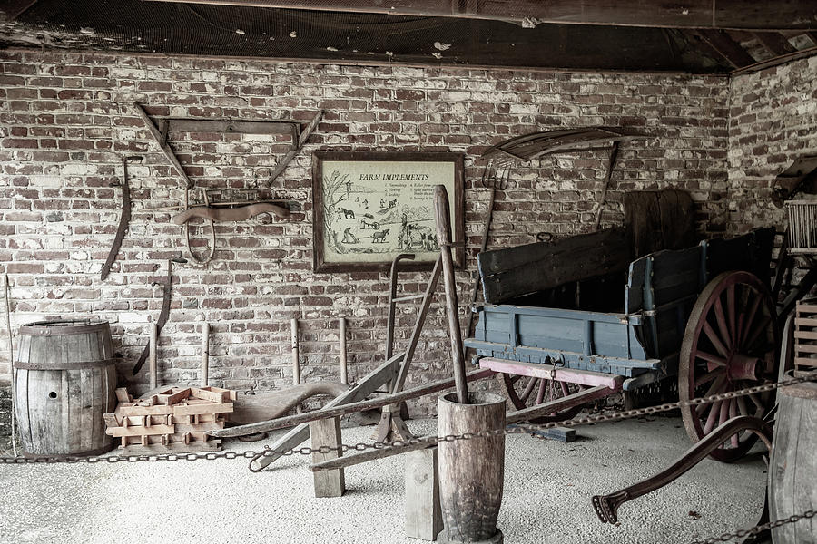 Farm Implements at Middleton Place Plantation Photograph by Cindy Robinson
