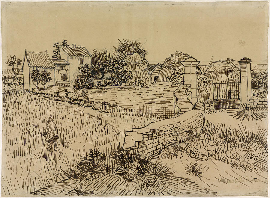 Farm in Provence Drawing by Vincent van Gogh