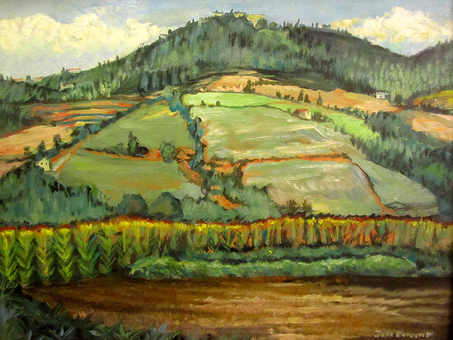 Farm in Todi Italy Painting by John Barrows Farm in Todi Italy Painting by John Barrows