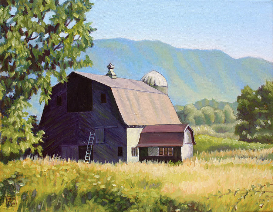 Farm Ladder Painting by Stacey Neumiller