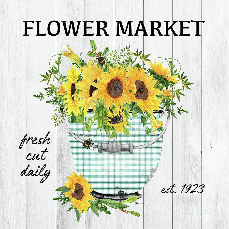 Farm Market Sunflowers C Mixed Media by Jean Plout