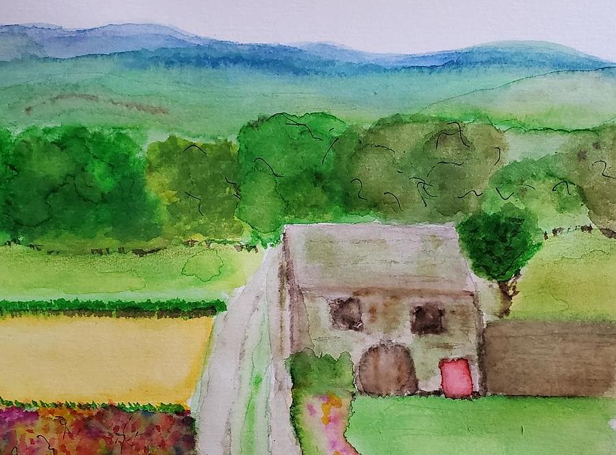 Farm Drawing - Farm near Betws-y-coed, Wales  by Ann Stewart Burns