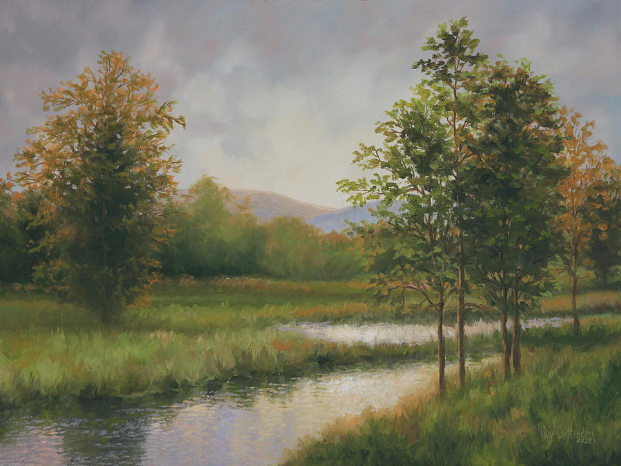 Farm Pond Painting by Guy Crittenden
