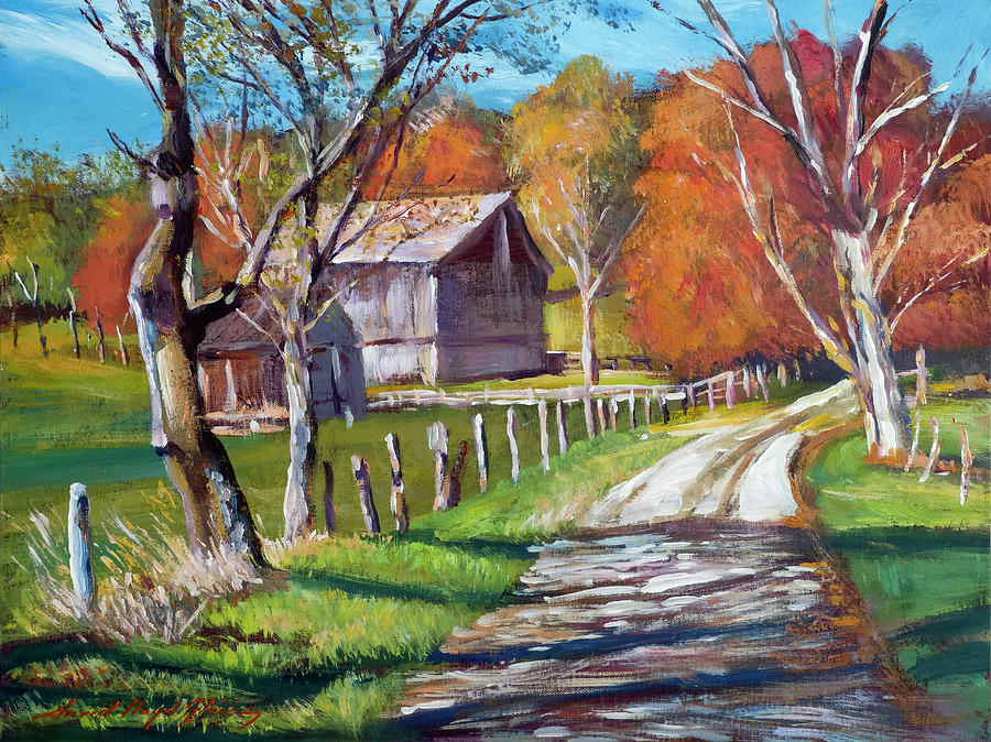 Farm Road Vermont Painting by David Lloyd Glover