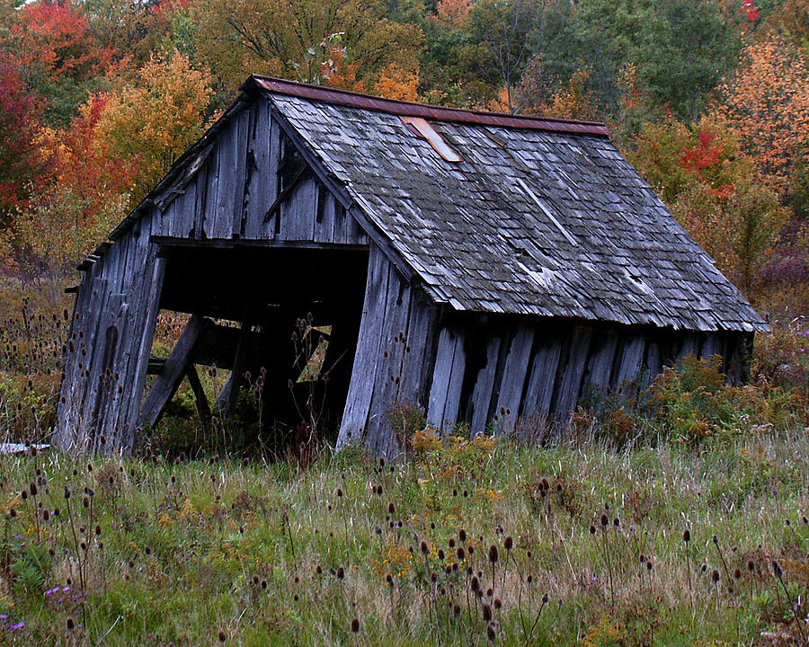 Old Farm Shed in Autumn  - Niagara on the Lake Photograph by Kenneth Lane Smith