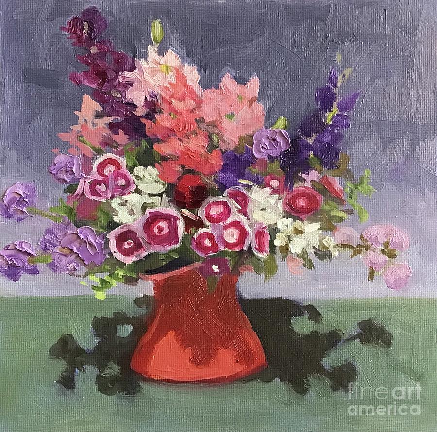 Farm Stand Bouquet  Painting by Anne Marie Brown