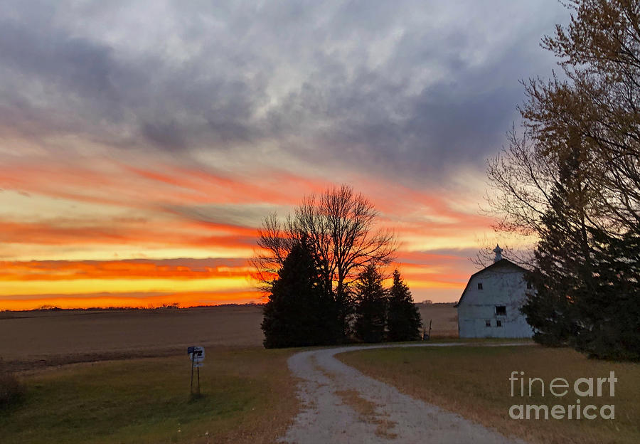 Farm Sunset Photograph by Kathy M Krause