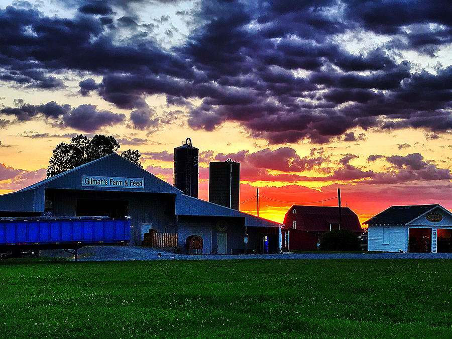 Farm sunset Photograph by Stephen Dorton