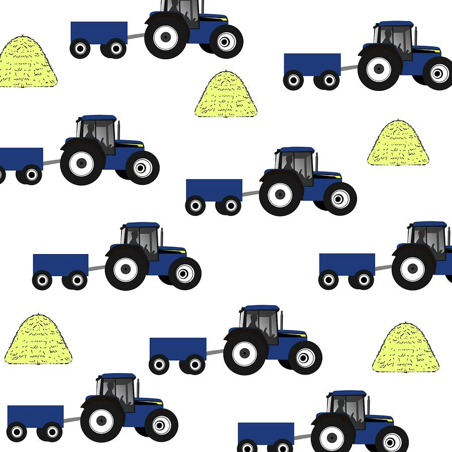 Farm Tractor n Hay Digital Art by Florene Welebny
