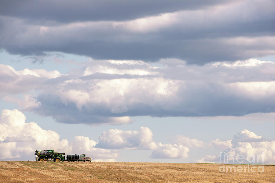 Farm Truck And Tractor In Field Photograph