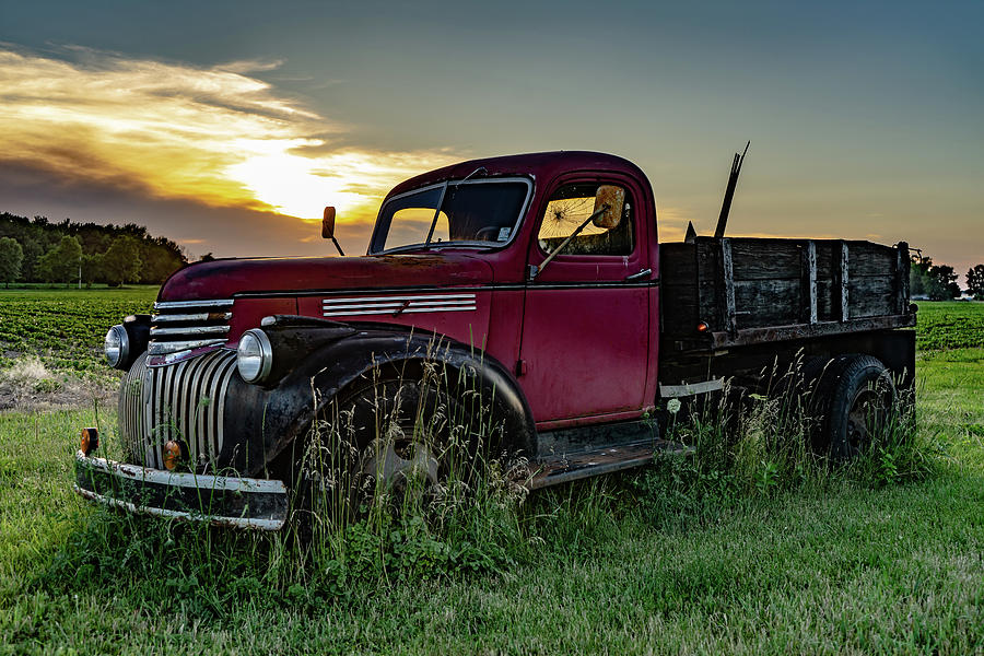 Farm Truck at Sunset Photograph by Scott Smith