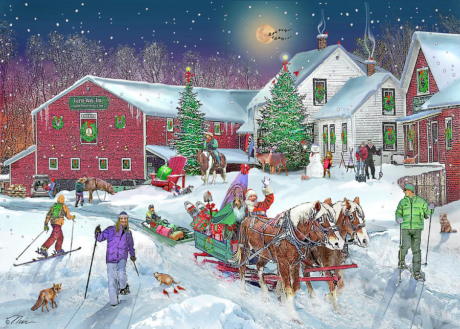 Farm Way Seasonal Gifts for Man and Beast Digital Art by Nancy Griswold