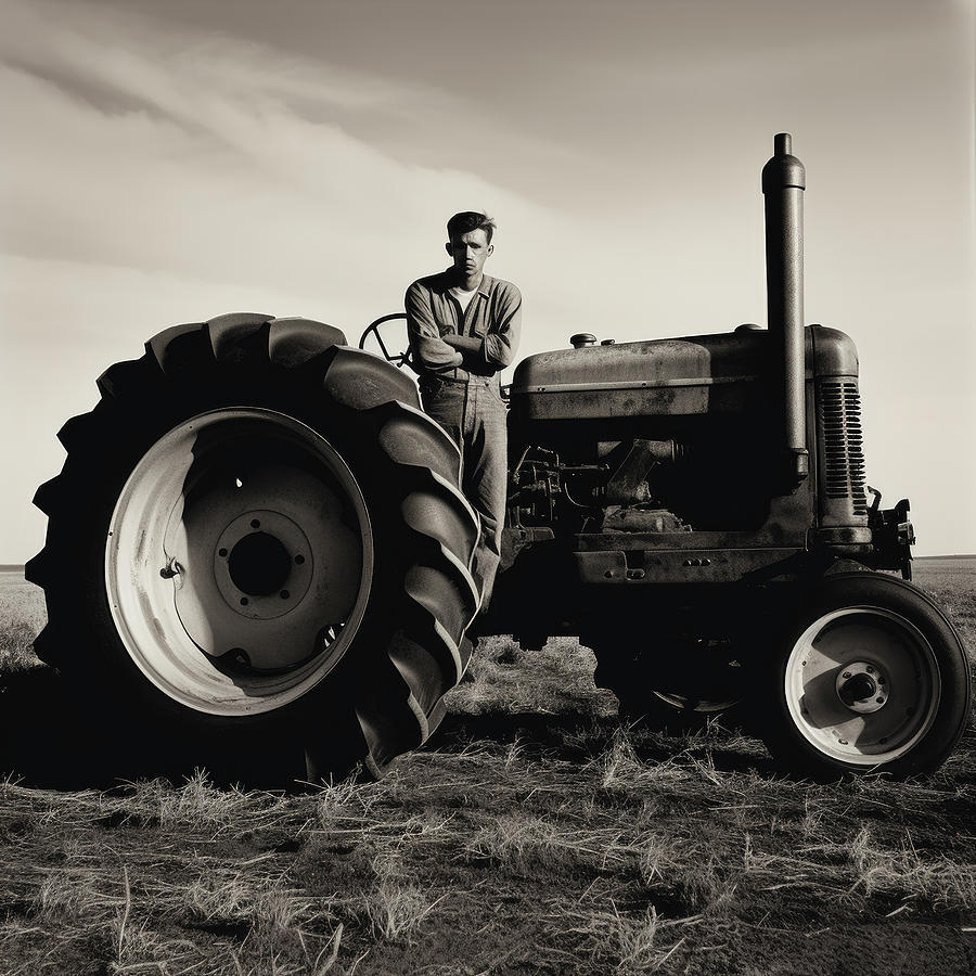 Farmer in His Field Ready to Work Digital Art by Yo Pedro