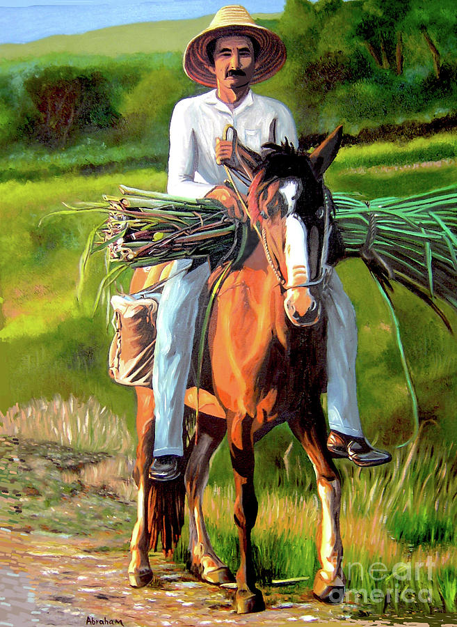 Farmer On A Horse Painting by Jose Manuel Abraham