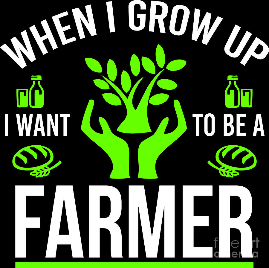 Cow Digital Art - Farmer Shirt When I grow up I want to be a farmer Gift Tee by Haselshirt