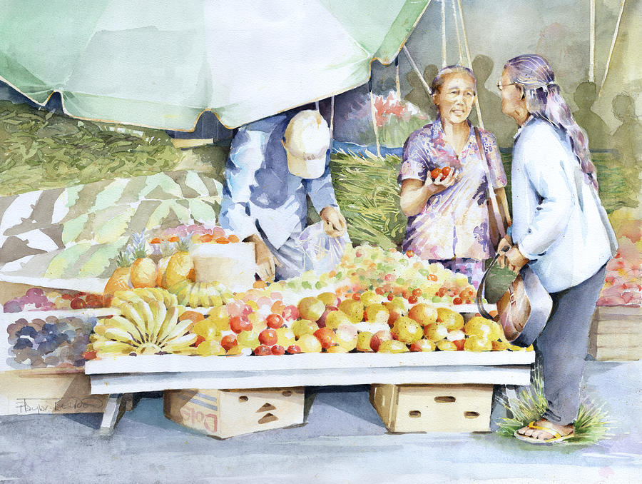 Farmers Market Painting by Penny Taylor-Beardow