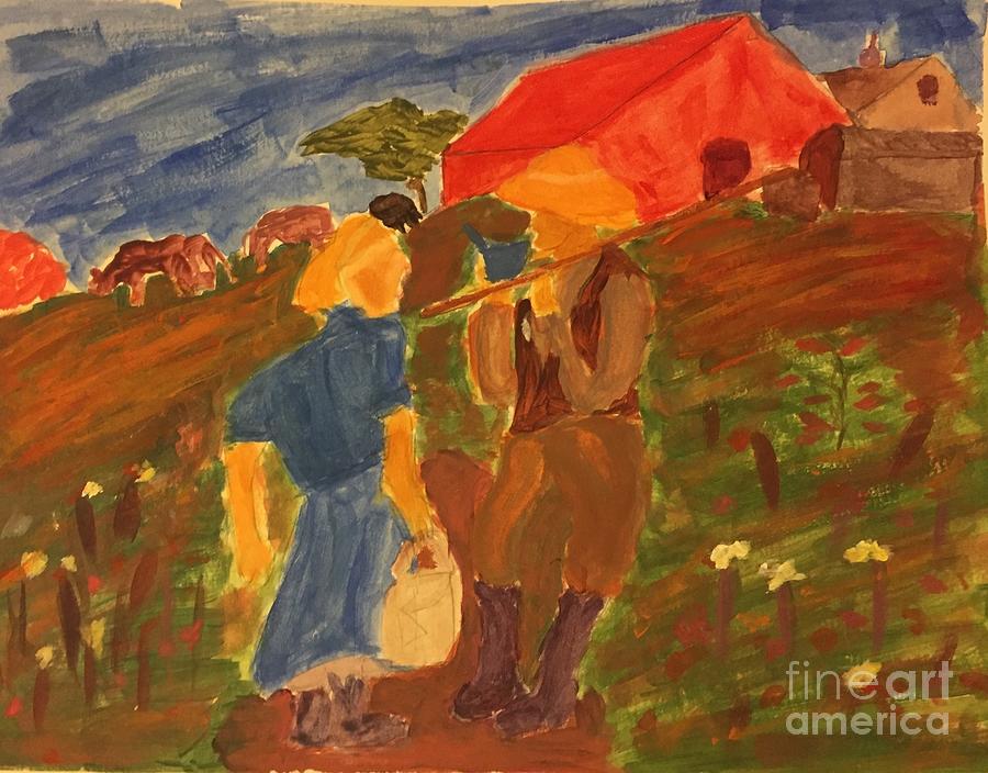 Farmers On The Field Painting by Aisha Isabelle