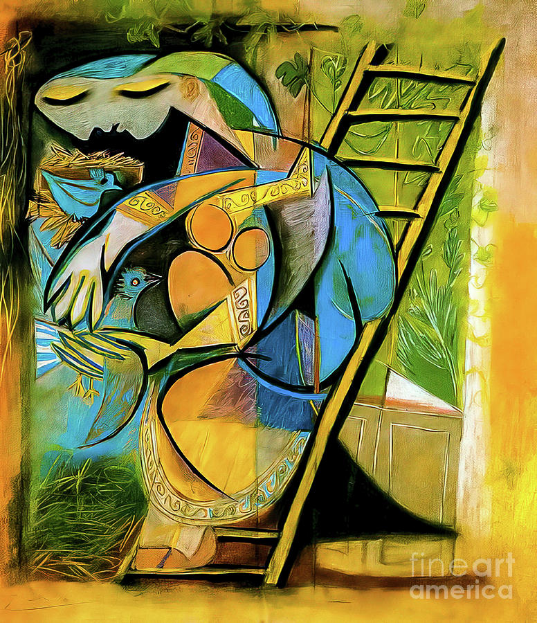 Farmers Wife on a Stepladder by Pablo Picasso 1933 Painting by Pablo Picasso