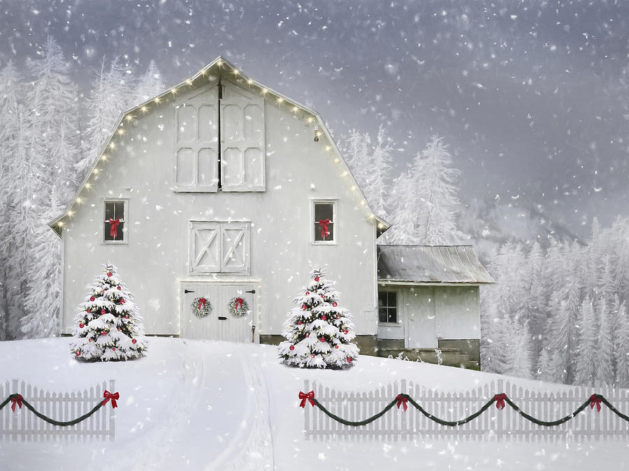 Christmas Mixed Media - Farmhouse Country Christmas by Lori Deiter