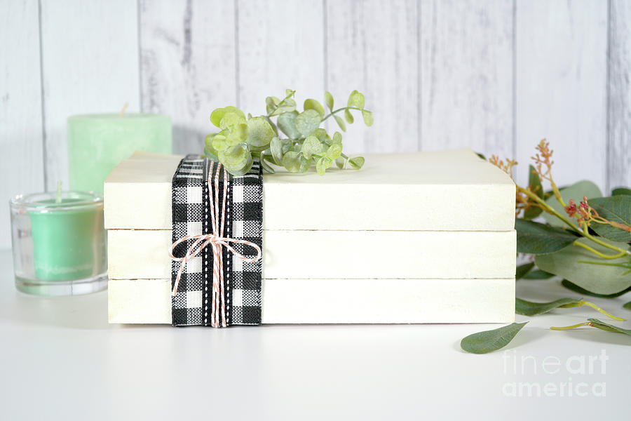 Farmhouse Gifts and Craft Product Mock Up Photograph by Milleflore Images