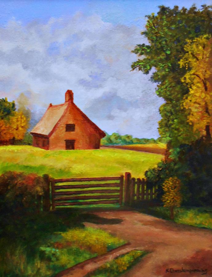 Farmhouse in Holland  Painting by Konstantinos Charalampopoulos