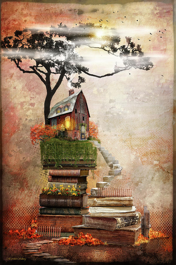 Farmhouse in Autumn Digital Art by Merrilee Soberg