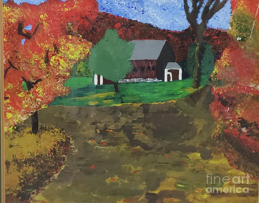Fall Painting - Farmhouse by LeVetta Nealy-Davis
