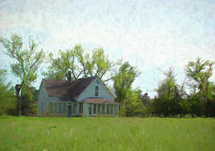 Farmhouse Painted  Digital Art by Cathy Anderson
