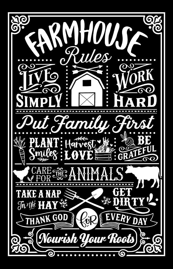 Farmhouse Rules Digital Art by Sambel Pedes