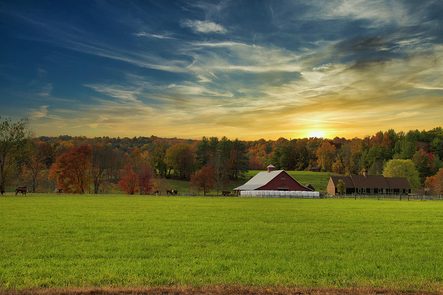 Farm Photograph - Farmhouse Sunset by Sandra Marie Photography Farm Photograph - Farmhouse Sunset by Sandra Marie Photography