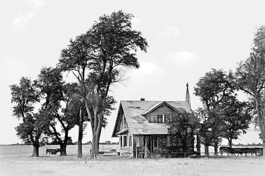 Farmhouse - Western Kansas Photograph by Nikolyn McDonald