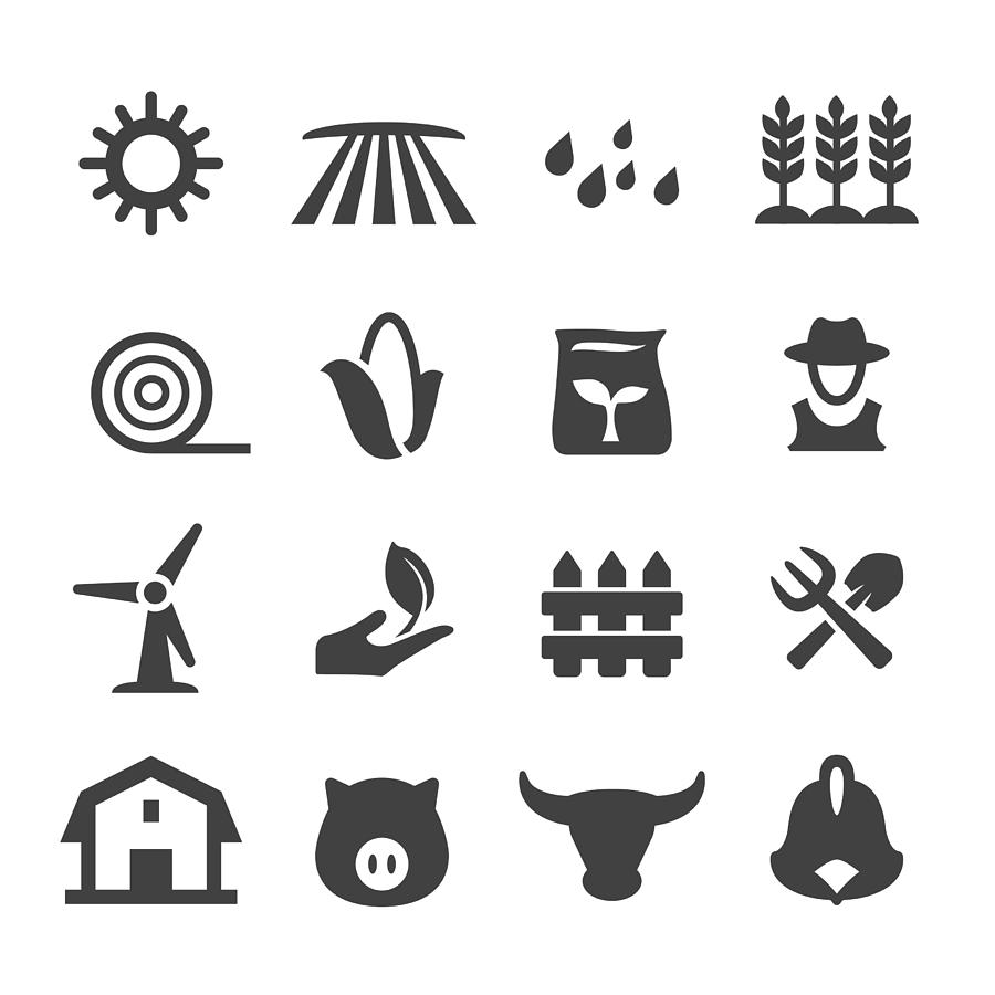 Farming and Agriculture Icons - Acme Series Drawing by -victor-