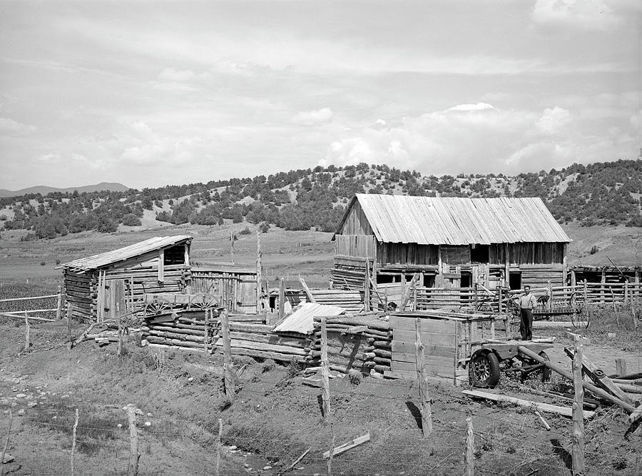 Farming in 1940 Chamisal New Mexico Photograph by Russell Lee